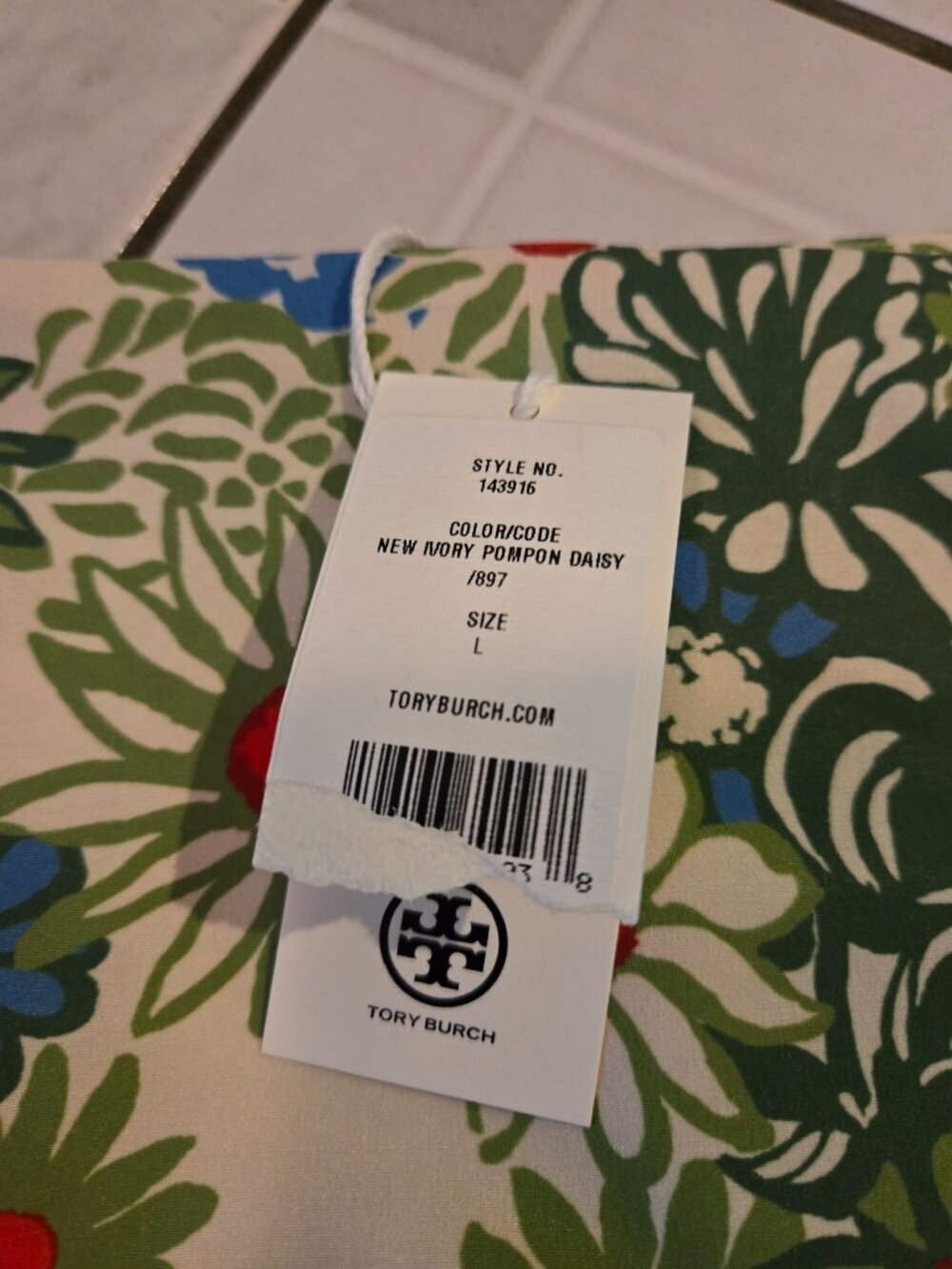 NWT Tory Burch Printed Ruffle Skort Ivory Pompom Daisy L - Picture 2 of 7